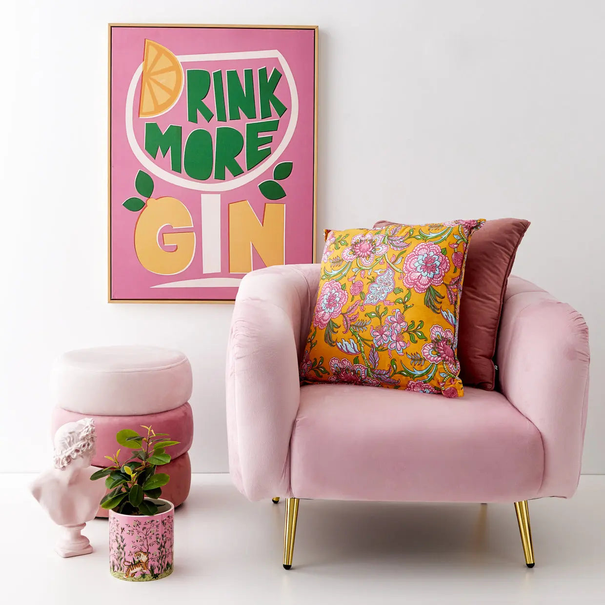 Pink Velvet Accent Chair - GigiandTom
