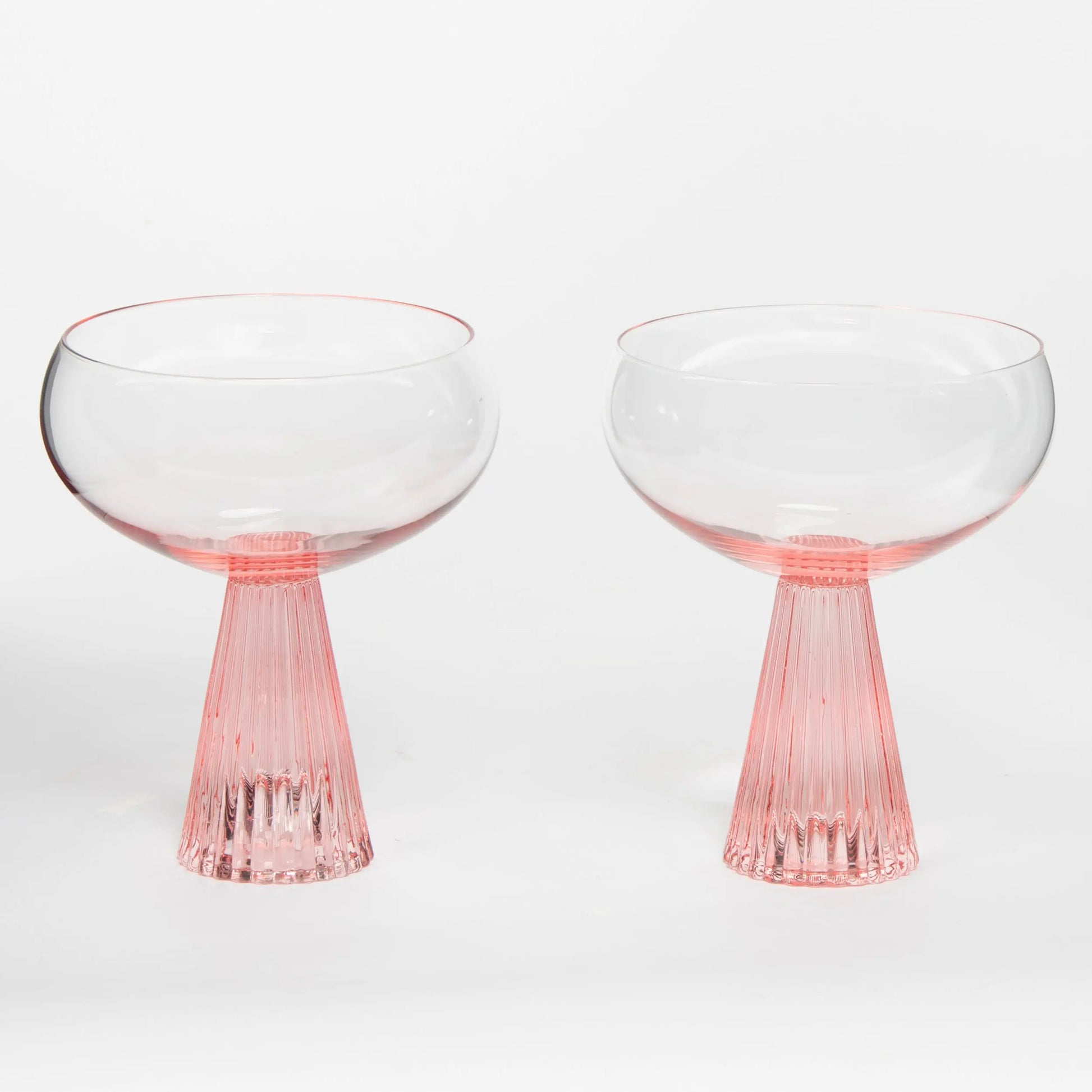 Pleat Champagne Cocktail Glass Set of 2 Pink - GigiandTom