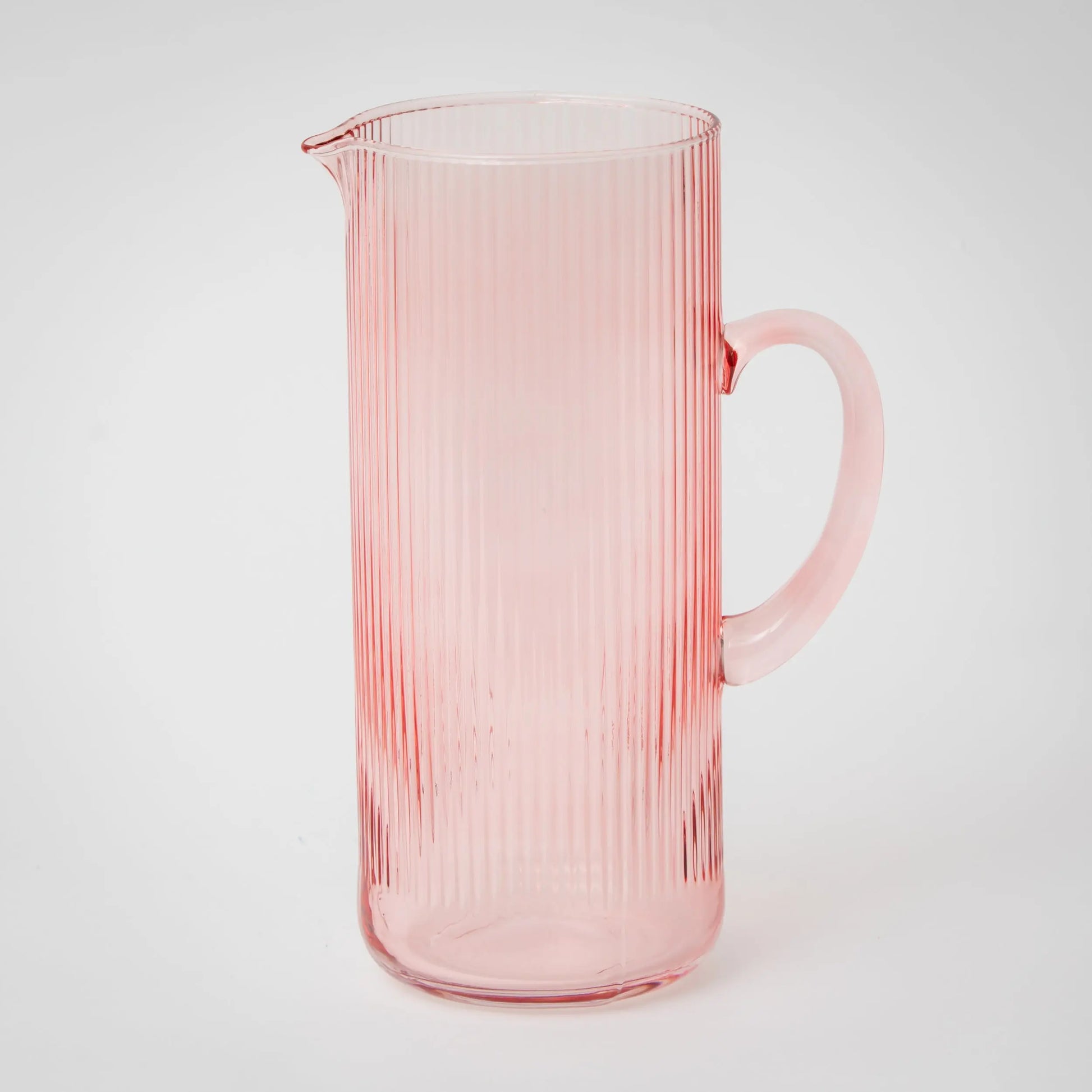 Pleat Glass Drink Pitcher Pink - GigiandTom