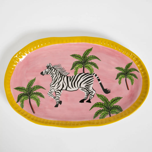 Ra-ra Zebra Ceramic Serving Platter - GigiandTom