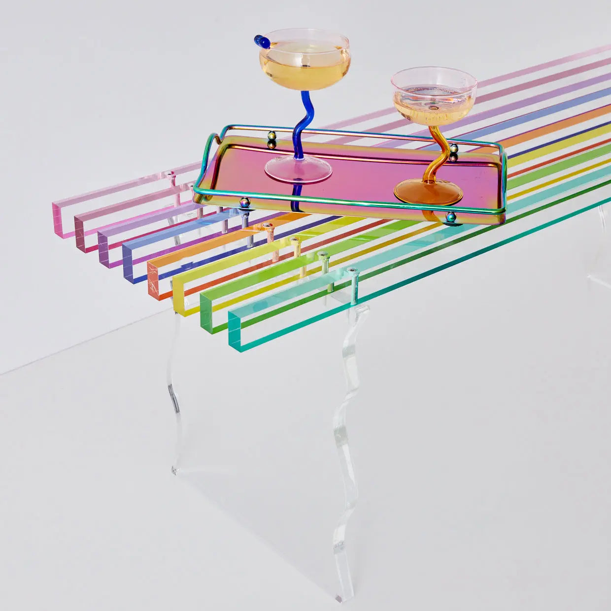 Rainbow Acrylic Side Bench | Chairs & Furniture - GIGI&TOM