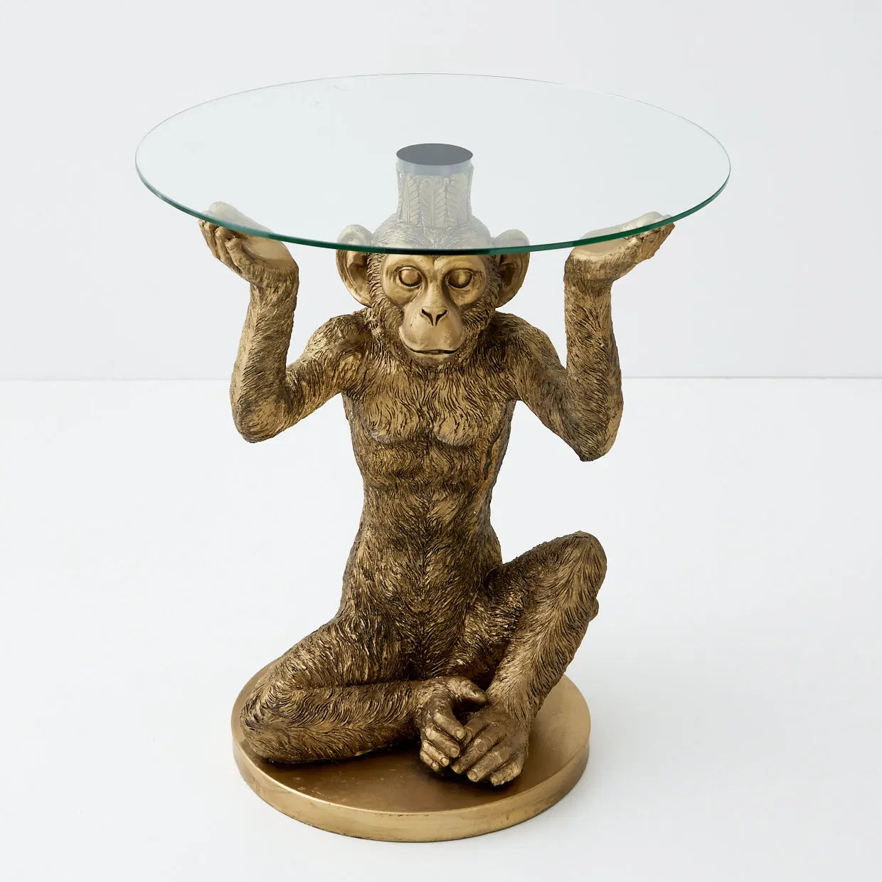 Resin Monkey Side Table Gold - GigiandTom