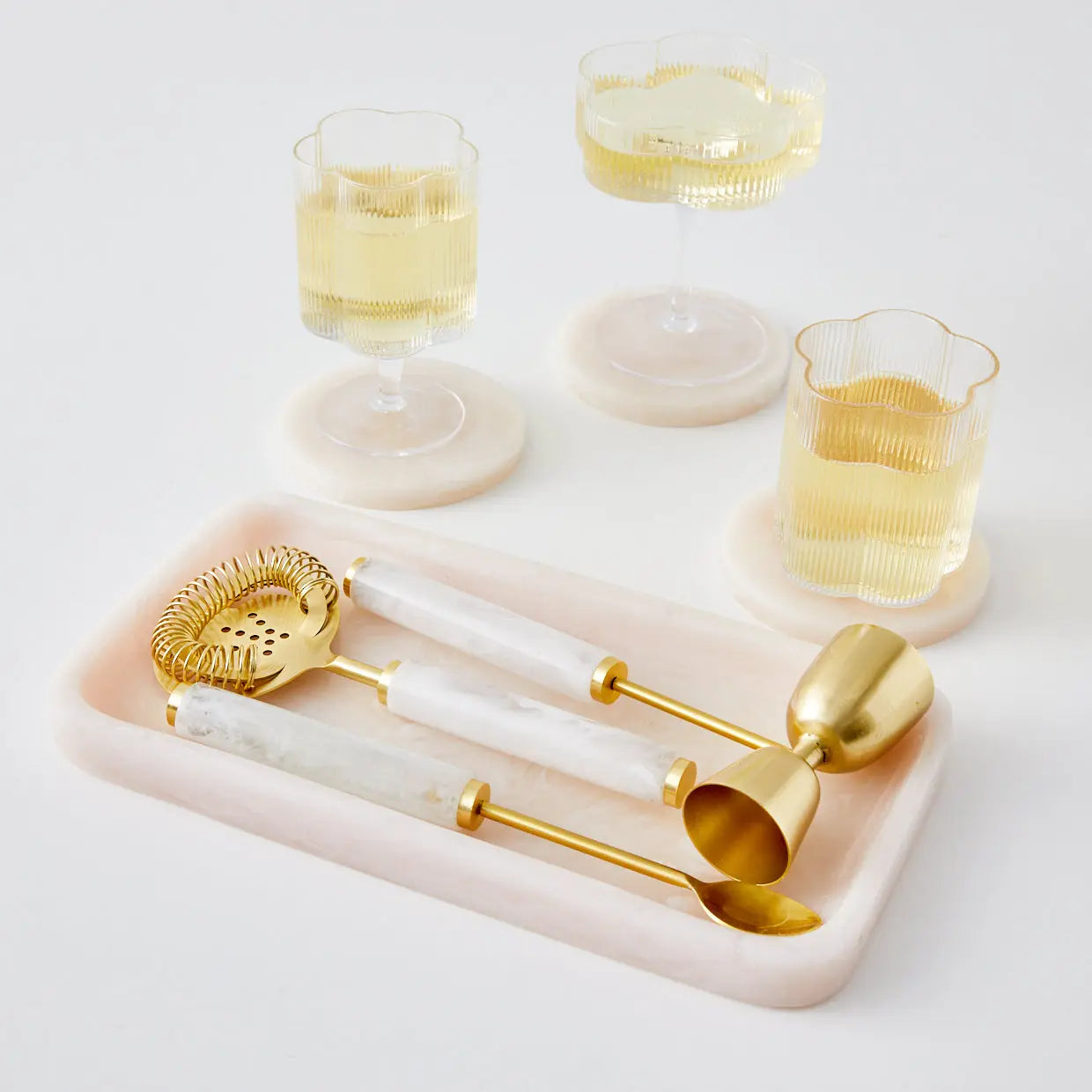 Resin Serving Tray Blush Pink - GigiandTom