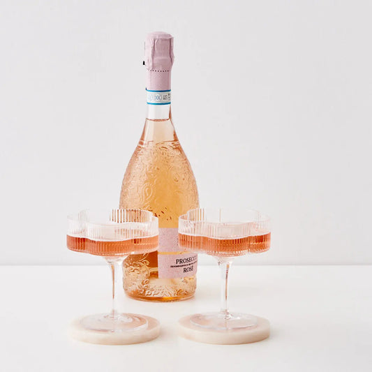Ribbed Flower Champagne Glass Set of 2 - GigiandTom