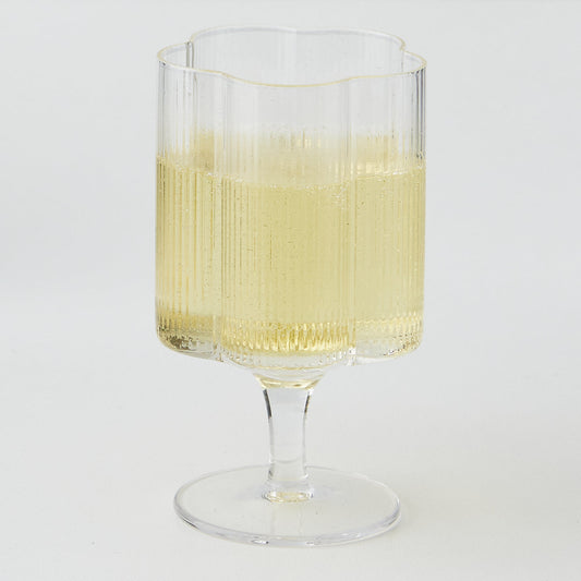 Ribbed Flower Wine Glass - GigiandTom