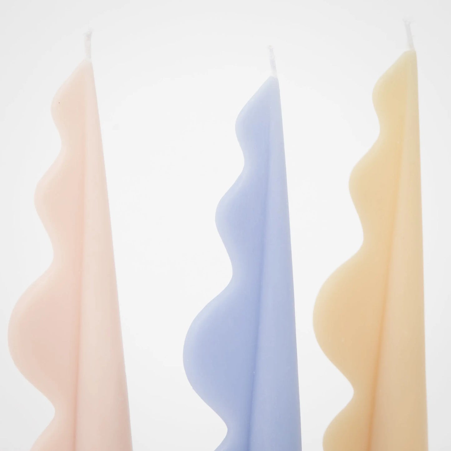 Romantic Wave Pillar Candle Assorted 3 Pack Pastels - GigiandTom