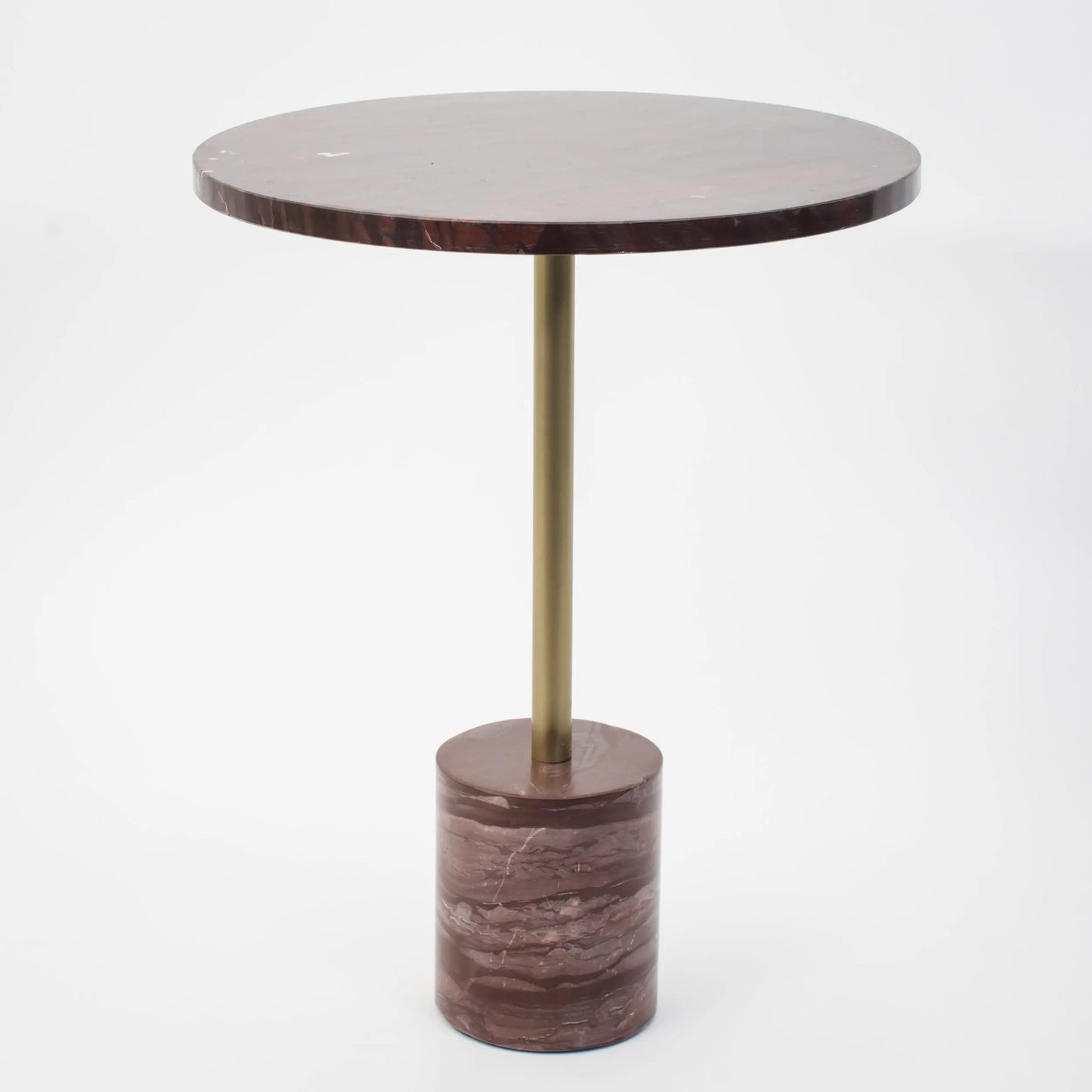 Rosso Levanto Marble Side Table - GigiandTom