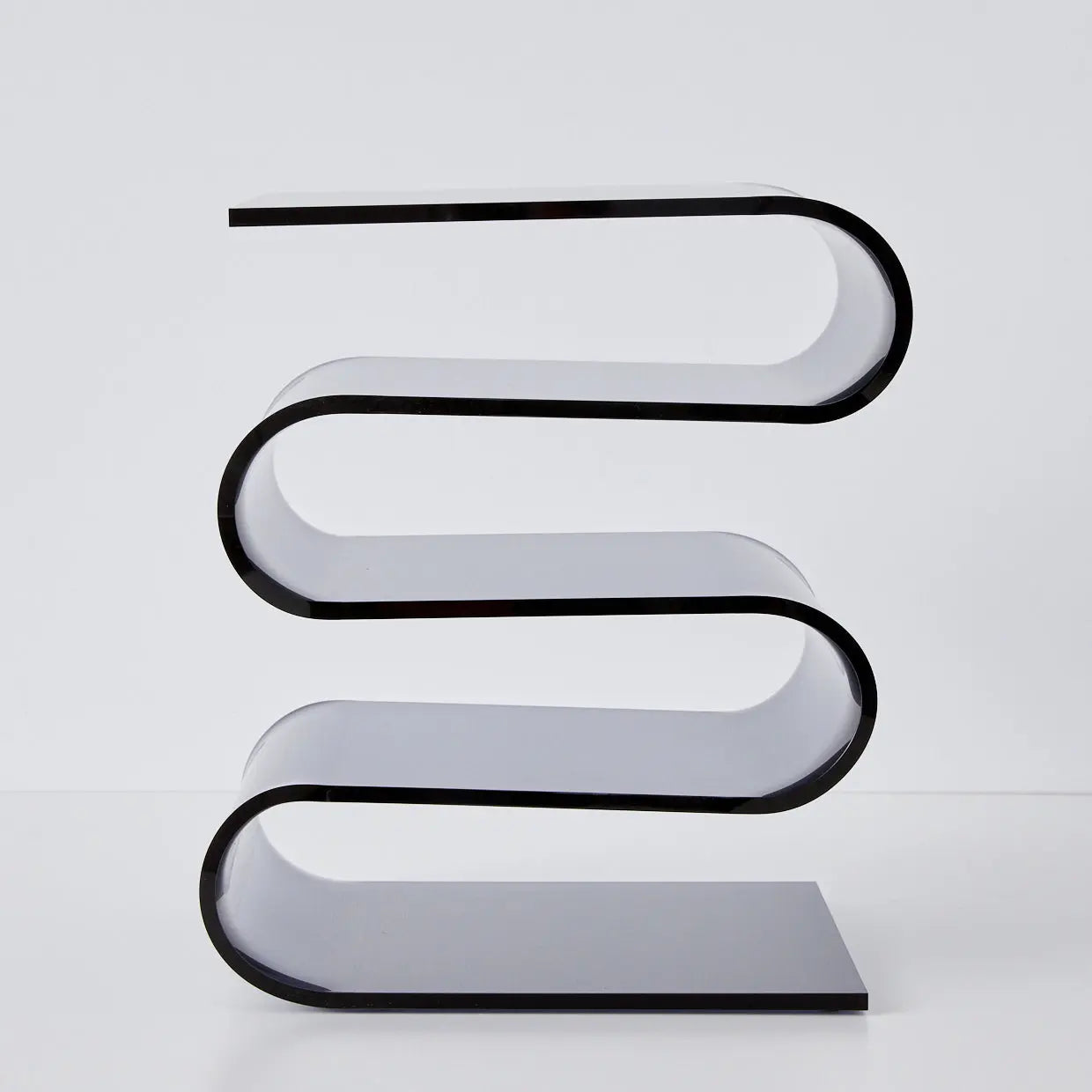 S Bend Acrylic Side Table Grey - GigiandTom