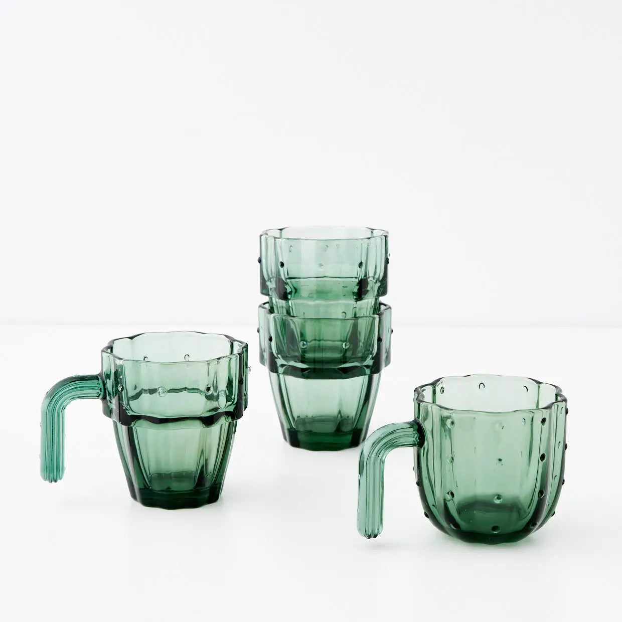 Saguaro Cactus Glass Set of 4 Green | Tumblers & Drinkware - GIGI&TOM ...