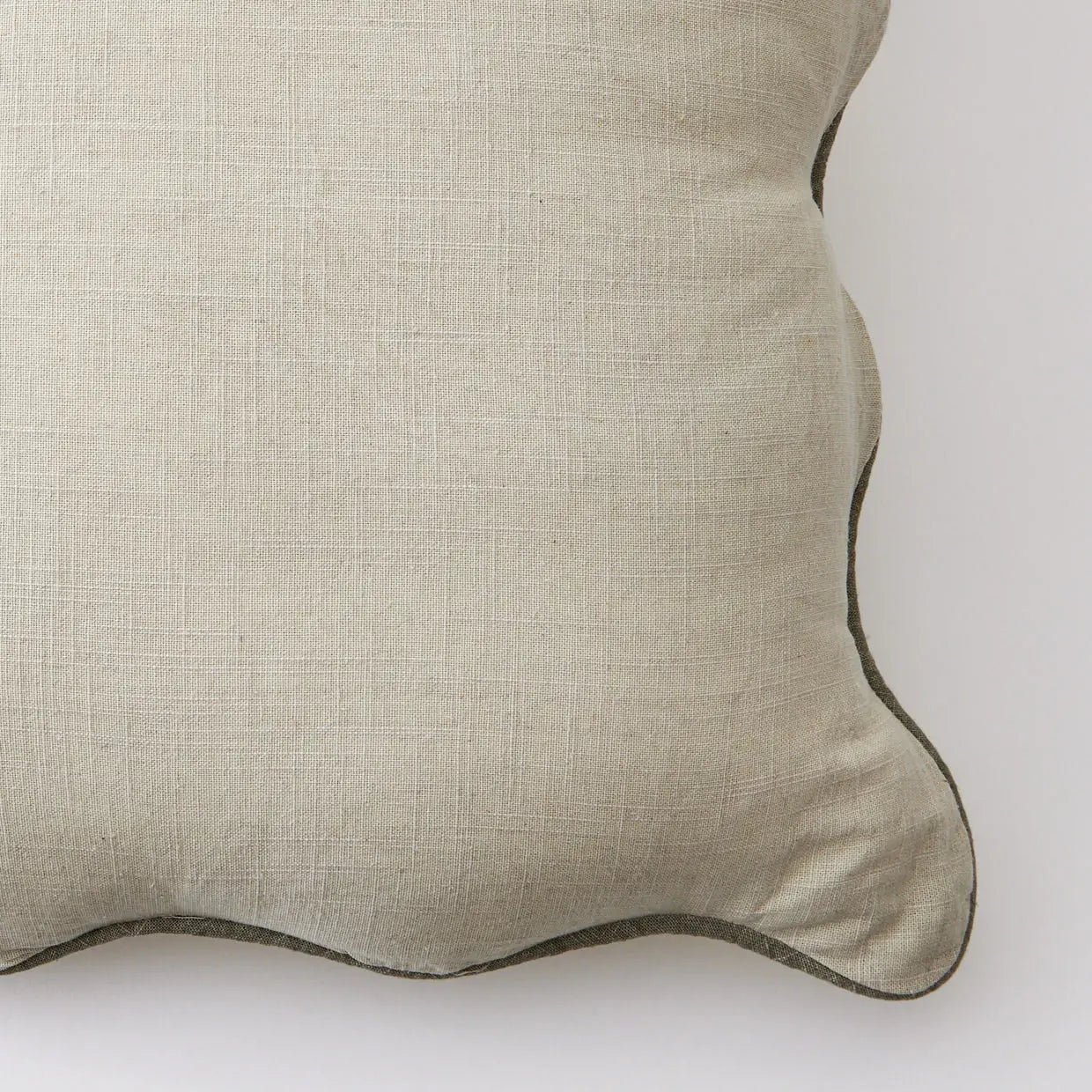 Scalloped Cotton Cushion Sage - GigiandTom