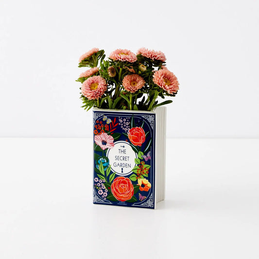 Secret Garden Ceramic Book Vase Navy - GigiandTom