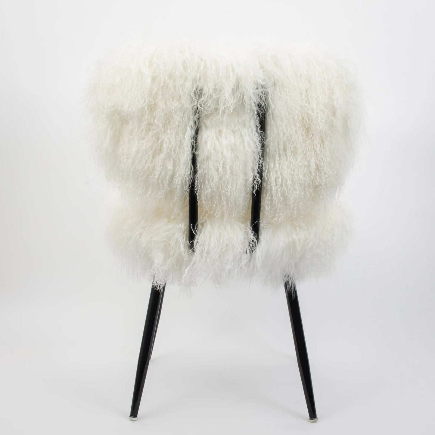 Shag Mohair Accent Chair Off White - GigiandTom