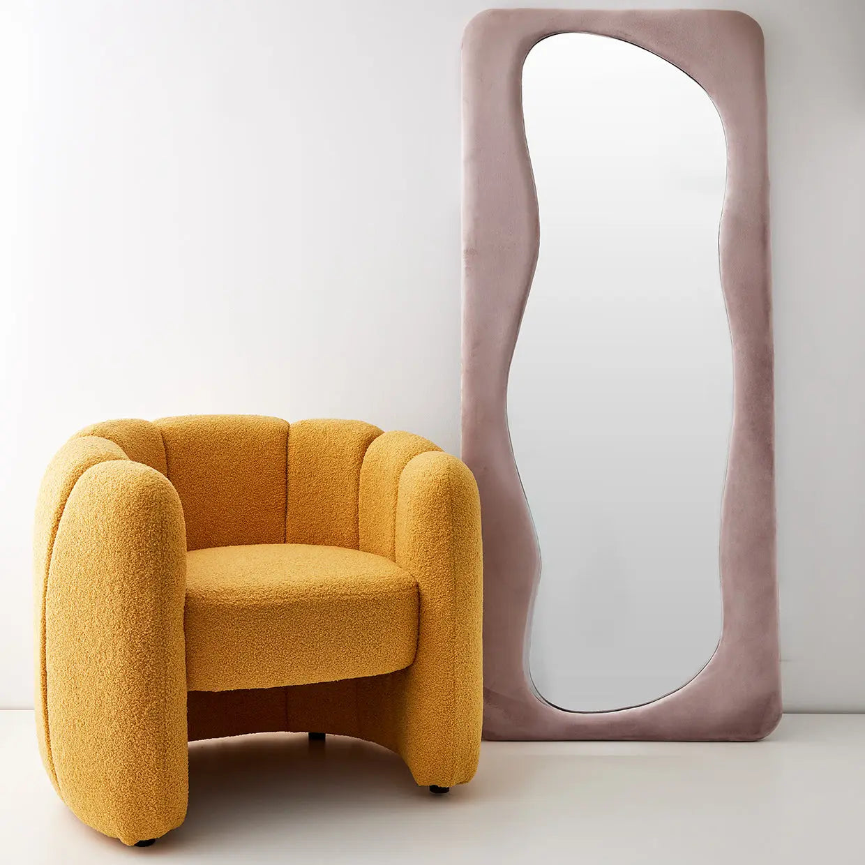 Shell Fabric Accent Chair Mustard - GigiandTom