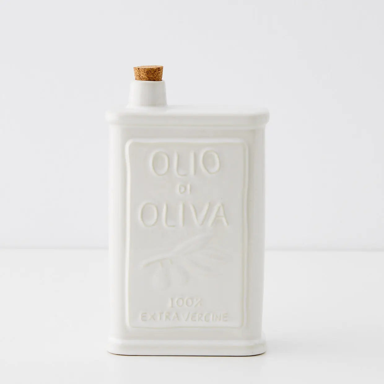 Sicilian Ceramic Olive Oil Bottle Ivory - GigiandTom