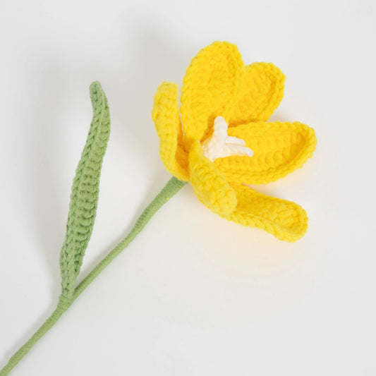 Springtime Hand Knitted Crochet Flower Yellow - GigiandTom