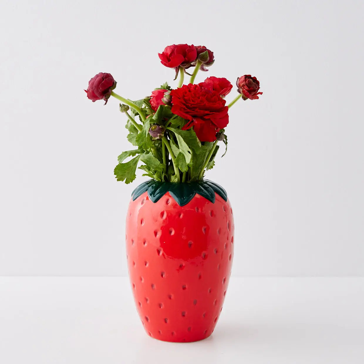 Strawberry Glazed Ceramic Vase - GigiandTom