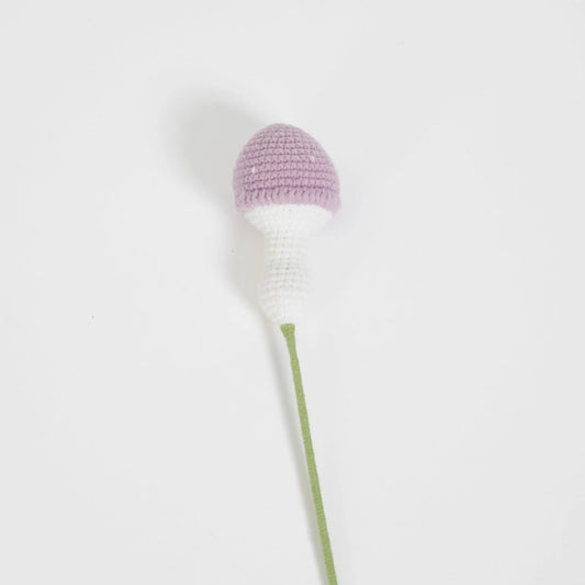 Toadie Hand Knitted Crochet Mushroom Purple - GigiandTom