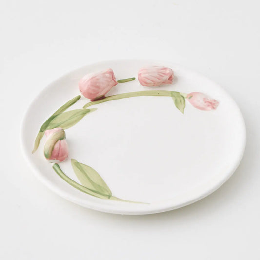 Tulip Ceramic Decorative Plate Pink - GigiandTom