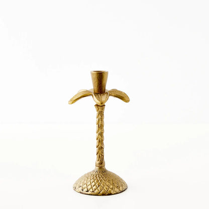 Tulum Tall Metal Taper Candle Holder Gold - GigiandTom