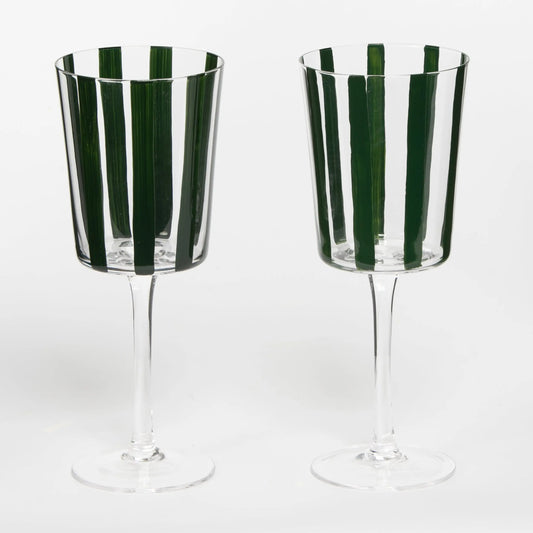 Vertigo Wine Glass Set of 2 Green - GigiandTom