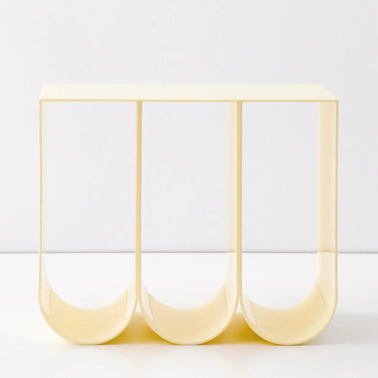 W Curved Acrylic Side Table Cream - GigiandTom