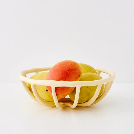 Weave Resin Fruit Bowl Beige - GigiandTom