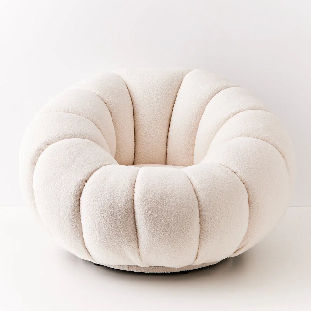 Pumpkin Accent Chair White Boucle | Armchairs & Lounges - GIGI&TOM ...